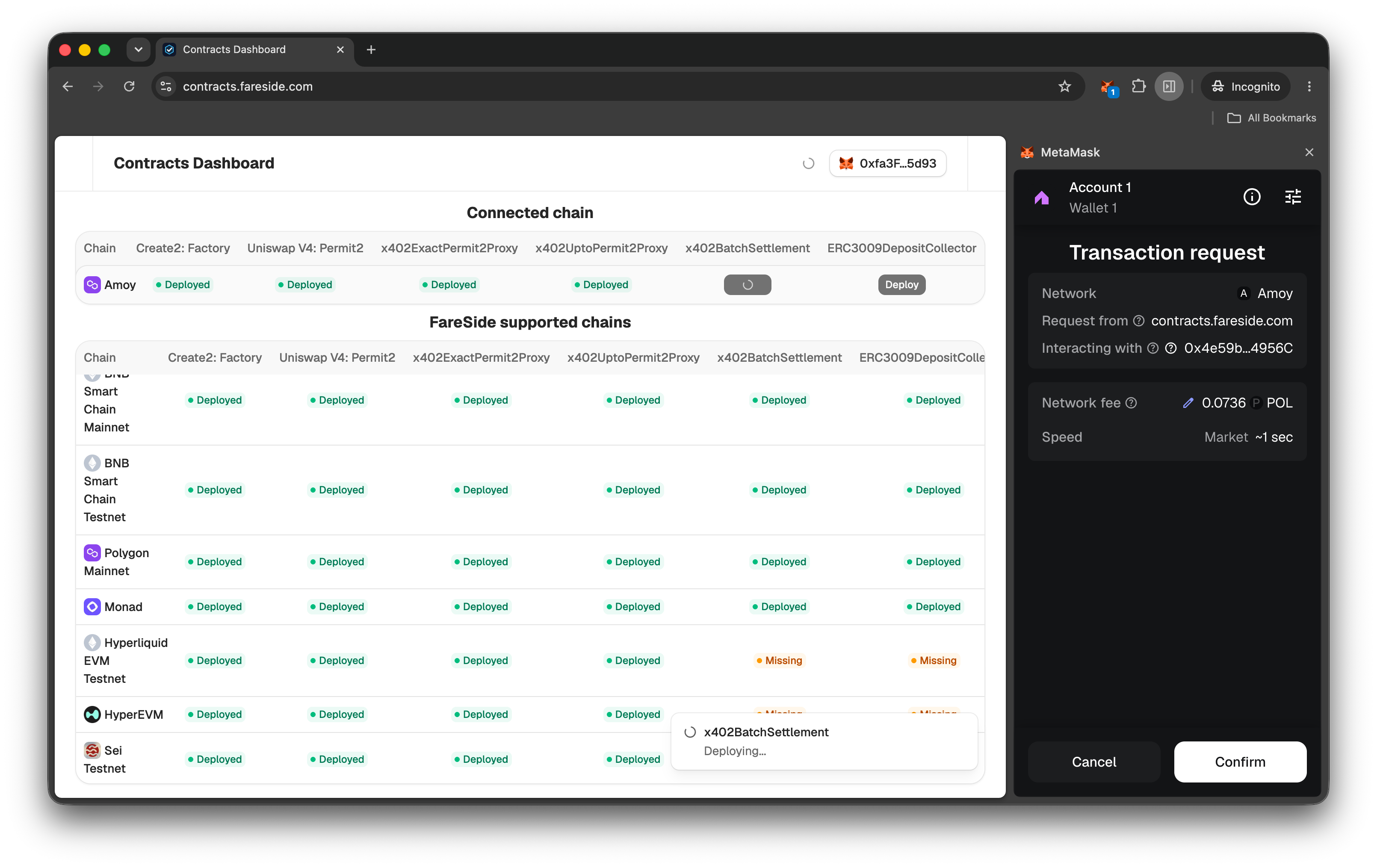 Deploying missing contracts on Polygon Amoy
